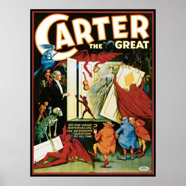 Vintage Magic Poster, Magician Carter the Great Poster (Front)