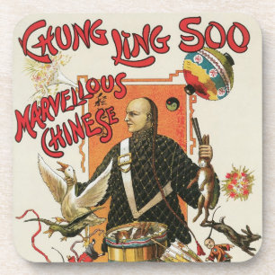 Vintage Magic Poster, Magician Chung Ling Soo Coaster