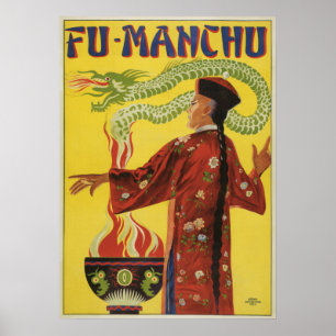 Vintage Magic Poster, Magician Fu-Manchu Poster