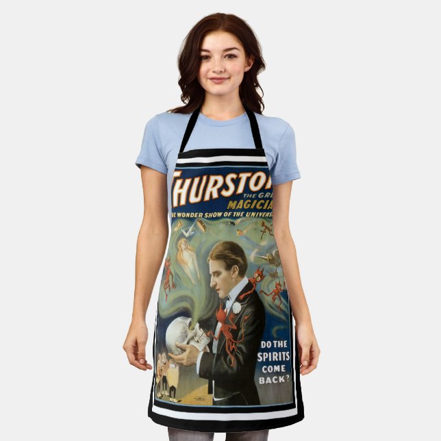 Vintage Magic Poster, Thurston, The Great Magician Apron (Worn)