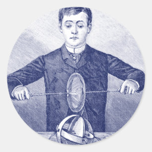 Vintage Magic Trick or Scientific Experiment Classic Round Sticker