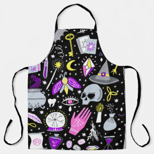 vintage magic witch seamless pattern. Witchcraft b Apron