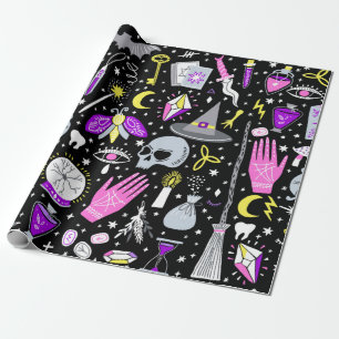 vintage magic witch seamless pattern. Witchcraft b Wrapping Paper