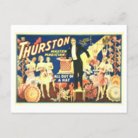 Vintage Magician Poster Postcard