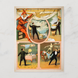 Vintage Magician Poster Postcard