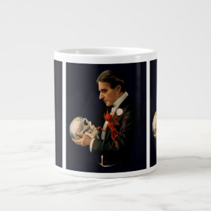 Vintage Magician, Thurston Holding a Human Skull Large Coffee Mug