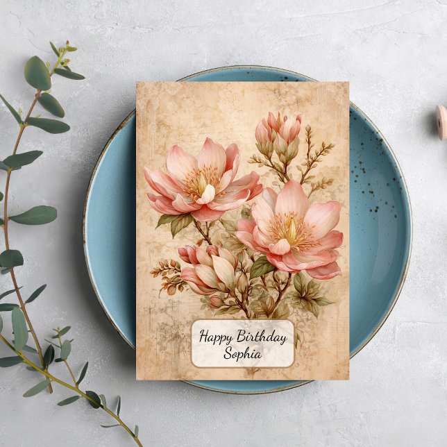 Vintage Magnolia Card (Creator Uploaded)