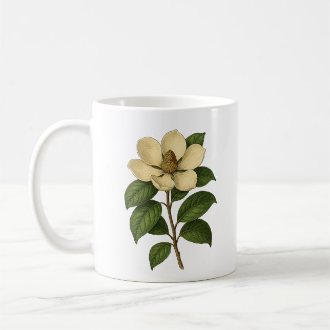 Vintage magnolia coffee mug (Left)