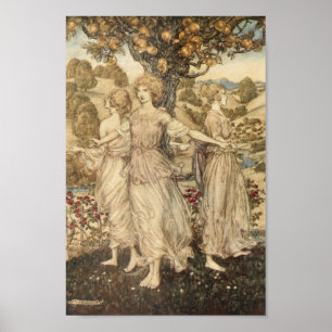 Vintage - Maidens Around a Tree, Poster