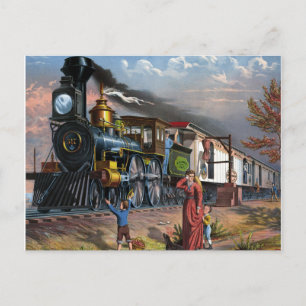 Vintage Mail Train Postcard