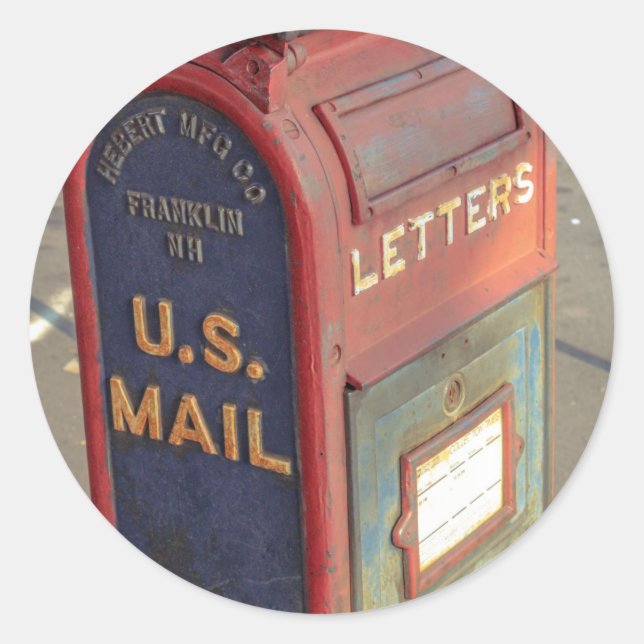 Vintage Mailbox Classic Round Sticker (Front)