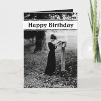 Vintage Mailbox Happy Birthday Black