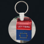 Vintage Mailbox Key Ring<br><div class="desc">Vintage mailbox
Red and blue</div>