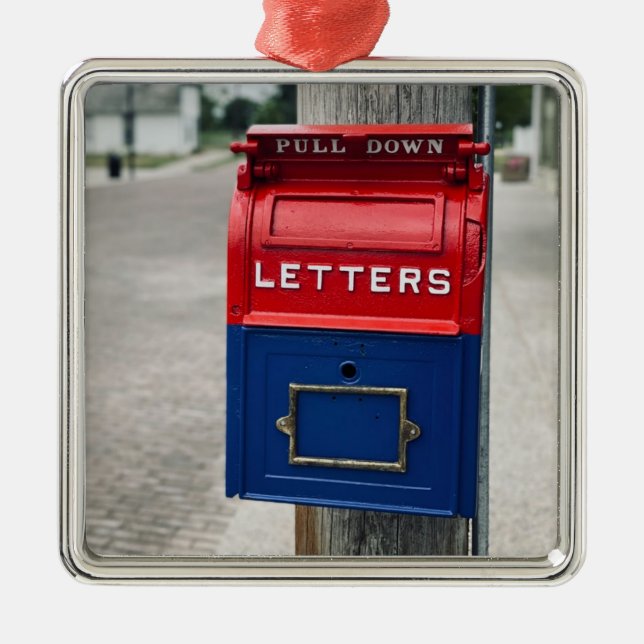 Vintage Mailbox Metal Ornament (Front)