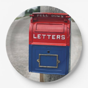 Vintage Mailbox Paper Plate