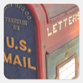 Vintage Mailbox Square Sticker