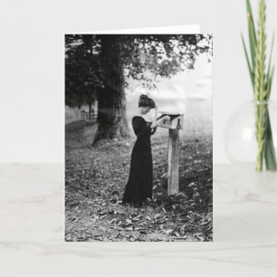 Vintage Mailbox Victorian Woman Card