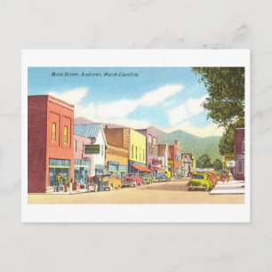 Vintage Main Street, Andrews, North Carolina, Postcard