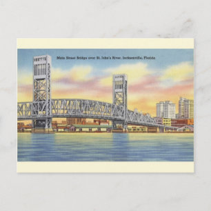 Vintage Main Street Bridge Jacksonville Postcard