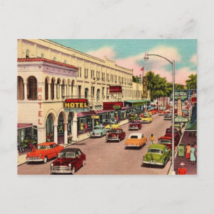 Vintage Main Street Ft. Myers  Postcard