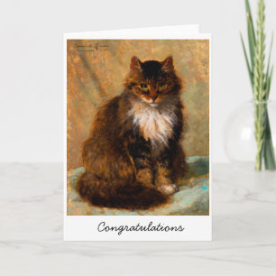 Vintage Maine Coon Cat Congratulations Card