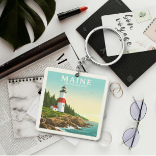 Vintage Maine Key Ring
