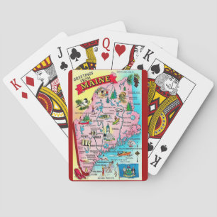 Vintage Maine Map Playing Cards