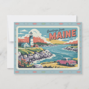 Vintage Maine Postcard   Greetings from Maine