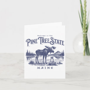 Vintage Maine Retro State Parks Us Travel Hiking G Card