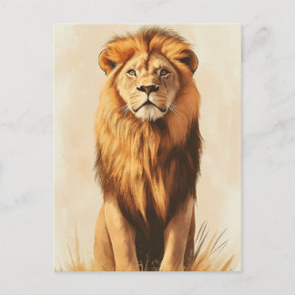 Vintage Majestic Lion Wildlife Postcard