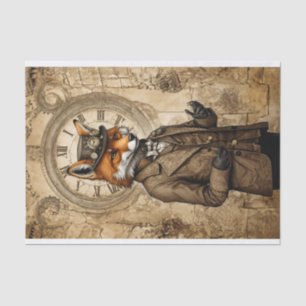 Vintage Majestic Steampunk Fox Tissue Paper