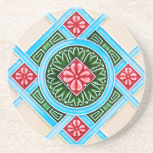 Vintage Majolica Tile Coaster