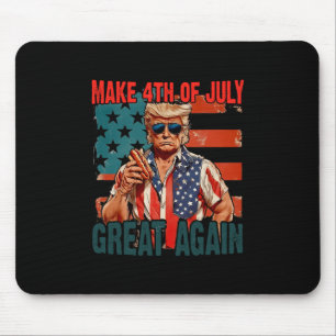 Vintage Make 4th Of July Great Again Funny Trump H Mouse Pad
