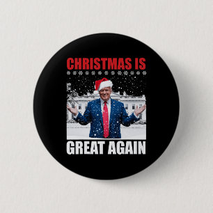 Vintage Make Christmas Great Again Xmas Funny Trum 6 Cm Round Badge