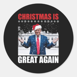 Vintage Make Christmas Great Again Xmas Funny Trum Classic Round Sticker