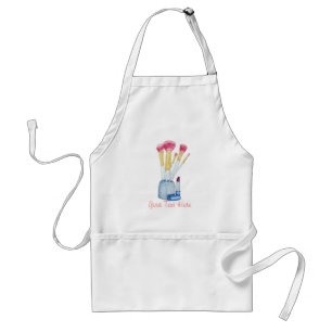 vintage make up brushes in holder standard apron