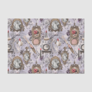 Vintage Makeup Cabinet Decoupage Tissue Paper
