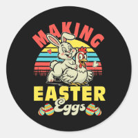 Vintage Making Easter Eggs Joke Couple Adult Bunny