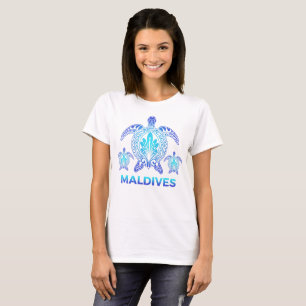 Vintage Maldives Ocean Blue Sea Turtle Souvenirs T-Shirt