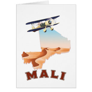 Vintage Mali Map travel poster