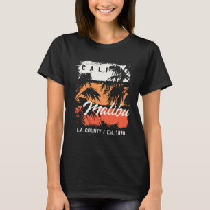 Vintage Malibu Beach California Surf Cali Surfing  T-Shirt