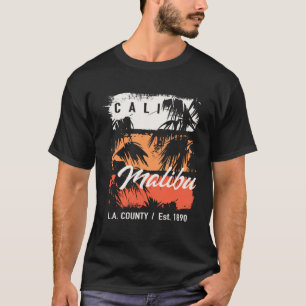 Vintage Malibu Beach California Surf Cali Surfing  T-Shirt