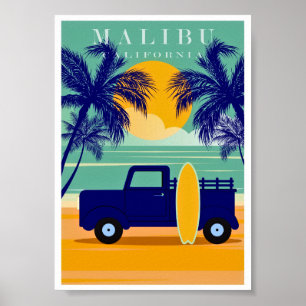 Vintage Malibu, California  Poster