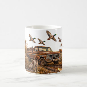 Vintage Mallard Duck Hunting Pickup Truck Dog  Coffee Mug