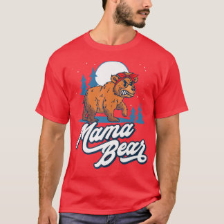 Vintage Mama Bear Funny Mothers Day Retro Cute Old T-Shirt