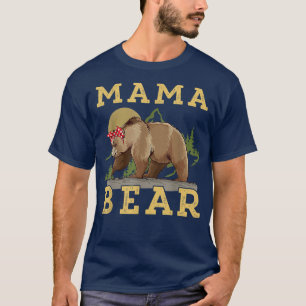 Vintage Mama Bear Tattoo Art Mothers Day Retro Cut T-Shirt