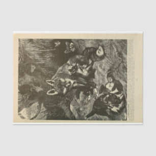 Vintage Mama Fox Ephemera Decoupage Tissue Paper