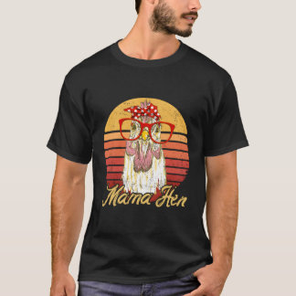 Vintage Mama Hen Chicken Gift For Mum Farm T-Shirt