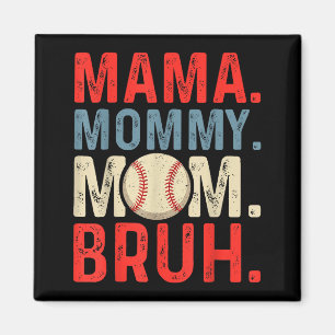 Vintage mama mummy mum bruh baseball mama mothers magnet