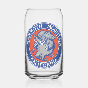 Vintage Mammoth Mountain Ski resort mountains gift Can Glass